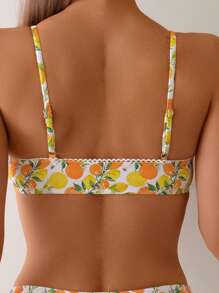 SHEIN Swim Summer Women's Vacation Party Casual Beach Print Padded Bikini Set - Multicolor - View 7