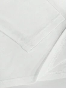 INAWLY 女式春季休闲不对称 T 恤，带人物印花和立领图案 T 恤女式上衣 - 白色 - 查看 4