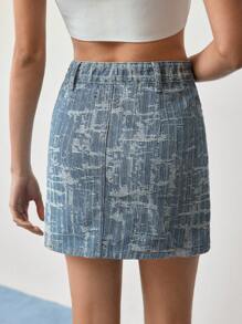 MOTF STUDIO POCKET STRAIGHT DENIM SKIRT,SPRING/SUMMER - Blue - View 5