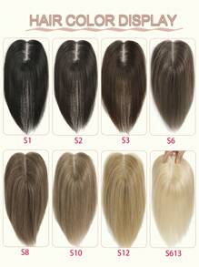 Adornos para el cabello para mujeres, cabello humano real, base de encaje mejorada, sin flequillo, piezas para adelgazar el cabello, adorno para uso diario - S12 - Ver 13