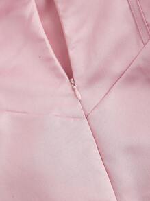 SHEIN MOD Elegante abito rosa con spalle scoperte e fiocco ornamentale, abito da festa, abito da ballo, outfit per Capodanno, outfit di San Valentino, vestiti con fiocchi, outfit da festival - Rosa - Visualizzare 4