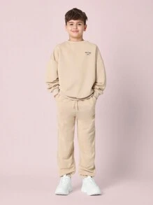 SUMWON Conjunto de chándal juvenil con sudadera y pantalón con estampado de coordenadas de la ciudad de Nueva York, estilo de vida urbano, ropa deportiva, ropa de calle para otoño, invierno y primavera