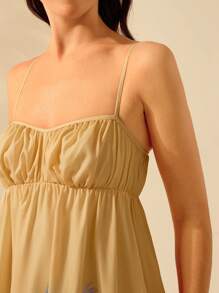 CAJUNI Damen Boho bunte tropische Palmen & Papagei Regenwald bedrucktes ärmelloses Schirm-Kleid, lässige Sommer Urlaubskleidung