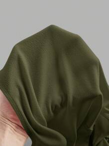 SHEIN BASICS Women's Solid Color Stand Collar Sleeveless Slim Fit Casual Bodysuit - Army Green - View 3