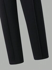 Young Boy Applique Drawstring Casual Versatile Pants - Black - View 5