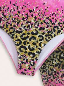 SHEIN 新款时尚青少年女孩连体印花泳衣