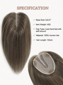 Hair Toppers for Women Real Human Hair Upgraded Lace Base No Bangs Hair Pieces for Thinning Hair Topper for Adding - S6 - View 3