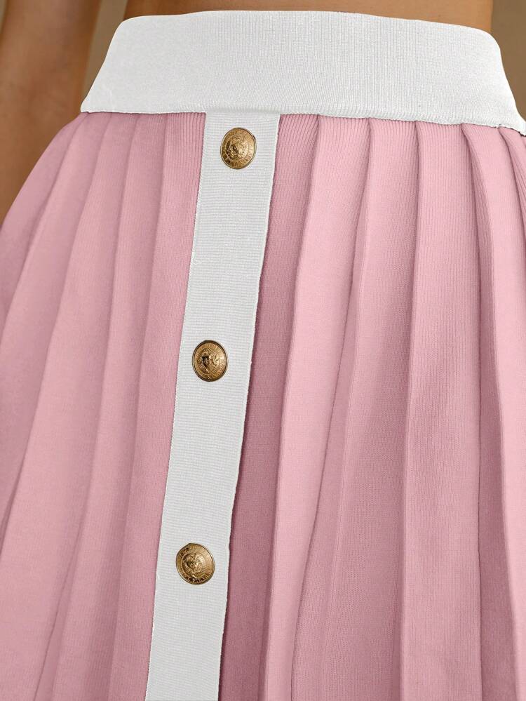MOTF STUDIO CONTRAST BINDING BEADED SKIRT