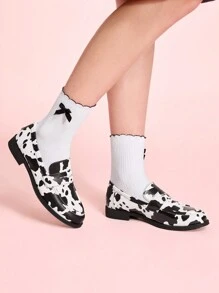 CUCCOO DOLLMOD Women Simple Casual Flat Shoes, Fashion Versatile Design - Black and White - View 5