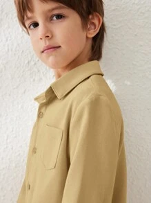 Blossori 男童时尚休闲百搭上衣 - 芥末黃 - 查看 8