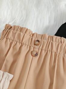 SHEIN Vintaside Kids 3件套女婴高品质纯色裤装，适合春秋季日常外出，秋冬季时尚百搭 - 彩色 - 查看 3