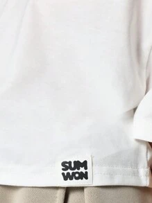 SUMWON Set de dans pentru copii, din două piese, din bumbac, cu tricou scurt și pantaloni cargo, pentru sală