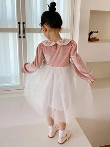 DAZY 秋季女童休闲连衣裙 - 粉色 - 查看 2