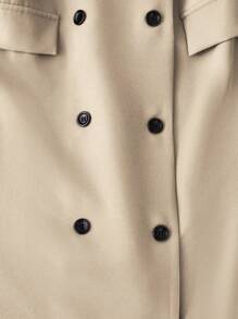 Omancia Casual Solid Color Sleeveless Double-Breasted Suit Jacket - Apricot - View 4