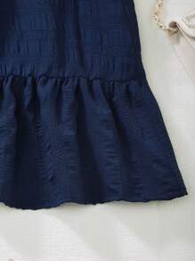 SHEIN Wildeya Vestido casual suelto y cómodo de tela texturizada rosa para niña preadolescente para vacaciones