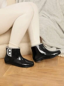 Cuccoo Women Ribbon Design Rain Boots For Rainy Season Outdoor Wear - Black - View 5