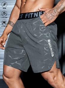Manfinity Sport Corelite Men's Thin Breathable Sports Shorts Elastic Waist Fiteness Shorts Workout Skin-Friendly Material Grey Shorts - Dark Grey - View 1