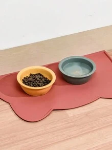 SHEIN 1 pièce Tapis d'alimentation pour animaux de compagnie en silicone de haute qualité - conception anti-dérapante et étanche pour une alimentation sans gâchis, facile à nettoyer, idéal pour les chats et les chiens, taille parfaite pour tous les bols, gardez votre sol propre et sec