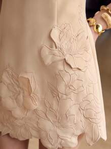 MOTF PREMIUM EMBROIDERED FLORAL SLEEVELESS DRESS,SPRING/SUMMER - Apricot - View 2