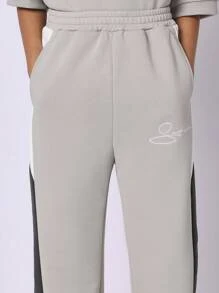 SUMWON Tuta sportiva di lusso per giovani, set in due pezzi con felpa con collo polo con mezza chiusura lampo e pantaloni della tuta, abbigliamento casual sportivo confortevole per la scuola in primavera, autunno e inverno