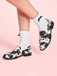 CUCCOO DOLLMOD Women Simple Casual Flat Shoes, Fashion Versatile Design - Black and White - View 4