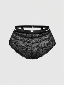 ROMWE Goth Calzón tipo bóxer de talla grande con adorno de encaje estilo gótico, paquete individual