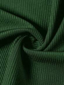 Gownix 女士花卉蕾丝饰边领口和袖口优雅休闲上衣 - 墨綠色 - 查看 11