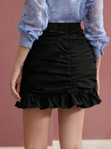 MOTF PREMIUM STEREO FLORAL RUFFLE TRIM SKIRT