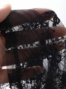 DAZY Women Elegant Mid-Length Lace Waist Cinched Dress, Autumn Prom Dress