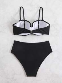 Swim Lushoire Springbreak Solid Push-Up Underwire Two-Piece Bikini Swimwear For Women