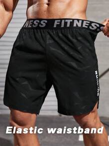 Manfinity Sport Corelite Men's Thin Breathable Sports Shorts Elastic Waist Fiteness Shorts Workout Skin-Friendly Material - Black - View 4