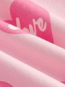 Maija Kids Maija Kids Loose Crew Neck Heart Pattern Short Sleeve Valentine's Day Dress For Young Girl - Pink - View 6