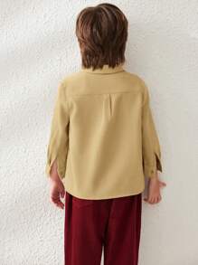 Blossori 男童时尚休闲百搭上衣 - 芥末黃 - 查看 2