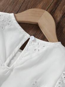 SHEIN 2 件套年轻女孩纯色圆领短袖休闲上衣和长裤 - 彩色 - 查看 7