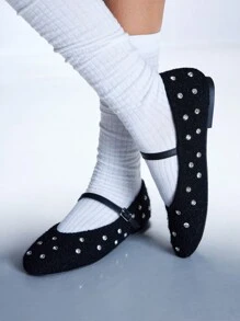 CUCCOO GRLICON Women's Y2K Style Flat Shoes, Suitable For Punk, Biker, Cool Girl, Halloween, Christmas, Party Outfits - Black - View 6