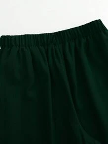 SHEIN Clasi Pantalones rectos de traje casual de talla grande de un solo color