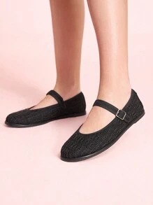 CUCCOO DOLLMOD 女士时尚圆头平底芭蕾舞鞋，工作时穿着舒适 - 黑色 - 查看 3