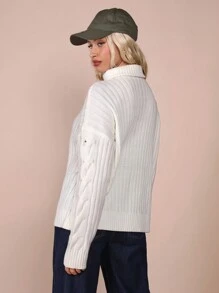 COSMINA Women's Casual Front Zip Long Sleeve Sweater