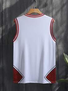 Manfinity Campus Court 男士纯色拼色圆领无袖简约休闲背心 - 彩色 - 查看 2