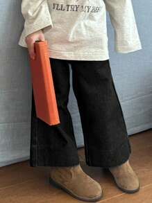 Dazy Kids 年轻女孩休闲宽松牛仔裤 - 黑色 - 查看 6