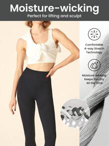 Lifespree Seamless High Elasticity Yoga Leggings For Women - Black - View 4