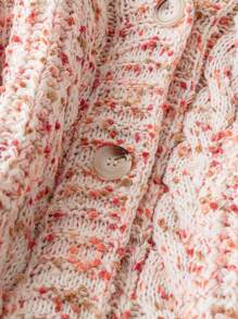 SHEIN Unity Cardigan mezclado (color de hilo aleatorio) - Naranja - Ver 3