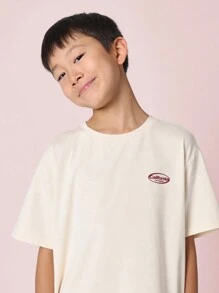 SUMWON California Sports Kids Two-Piece Set Summer Athletic Co-Ord Retro Style Casual T-Shirt Shorts Set Gym Track Practice Training Everyday Active Wear Essential Basic