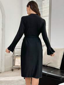 Flare Sleeve Casual Women's Bathrobe