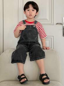 DAZY Young Boy Denim Overall And Jumpsuit - Grey - View 4