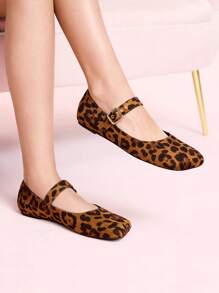 CUCCOO DOLLMOD Leopard Printed Suede Flat Casual Shoes, Minimalist Design For Women, Suitable For Autumn And Winter Valentine's Day - Multicolor - View 3