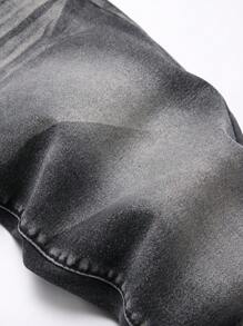 Manfinity Homme Jeans de mezclilla con botones delanteros y bolsillo, uso casual diario para hombres