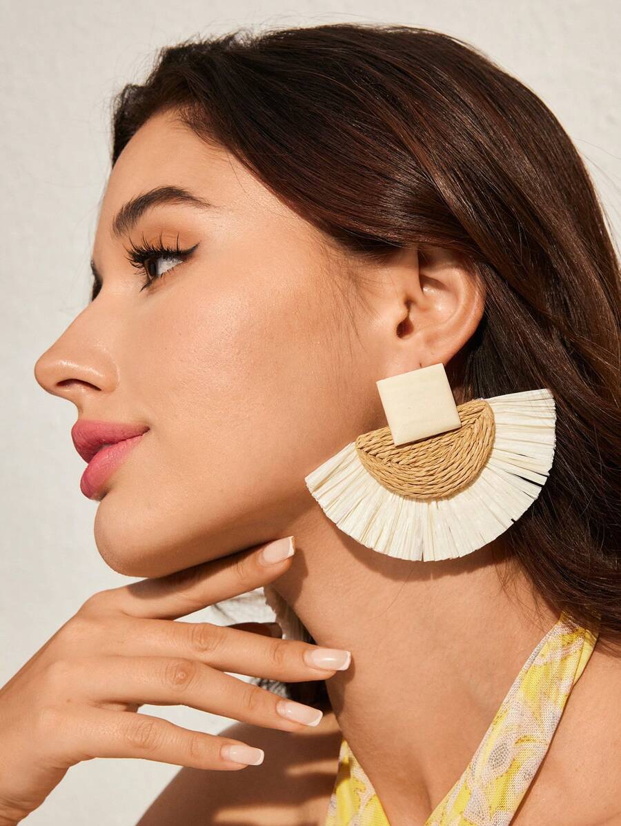 SHEIN VCAY 波西米亚风格耳环，独特的新设计，度假氛围