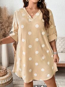 SHEIN LUNE Vestido informal de verano tejido para mujer talla grande