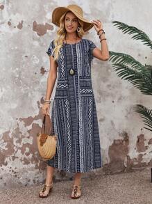 EMERY ROSE Women Casual Long Dress - Navy Blue - View 4